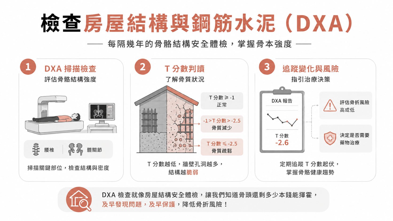 骨質密度又亮紅燈?掌握 DXA 與抽血指標的 3 大追蹤策略,徹底告別骨折危機