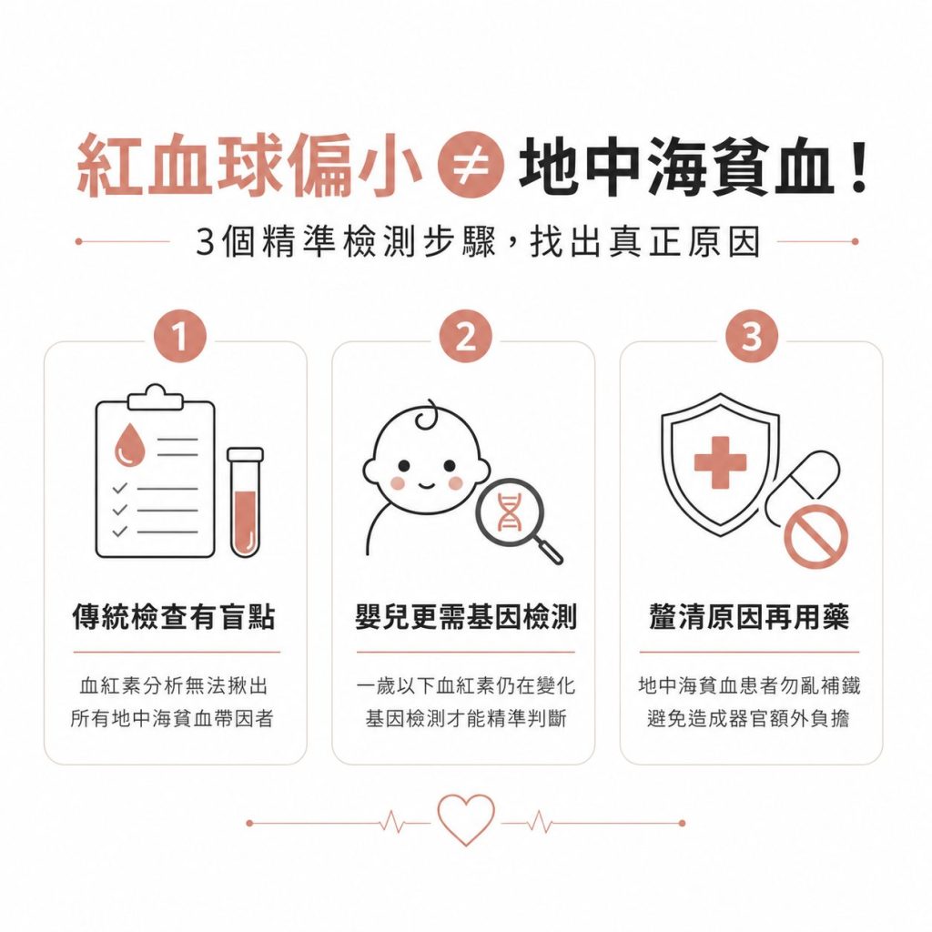 紅血球偏小等於地中海貧血？單靠傳統檢查容易漏診，3個精準檢測步驟幫你找出真正原因
