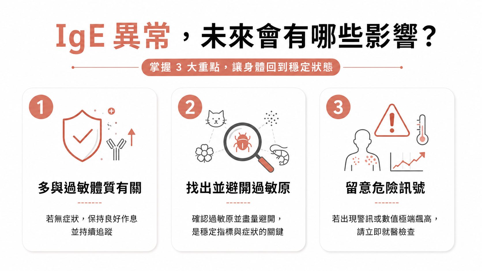 健檢 IgE 過敏指標紅字好慌張?3大異常原因與4個改善對策,找出過敏原是關鍵