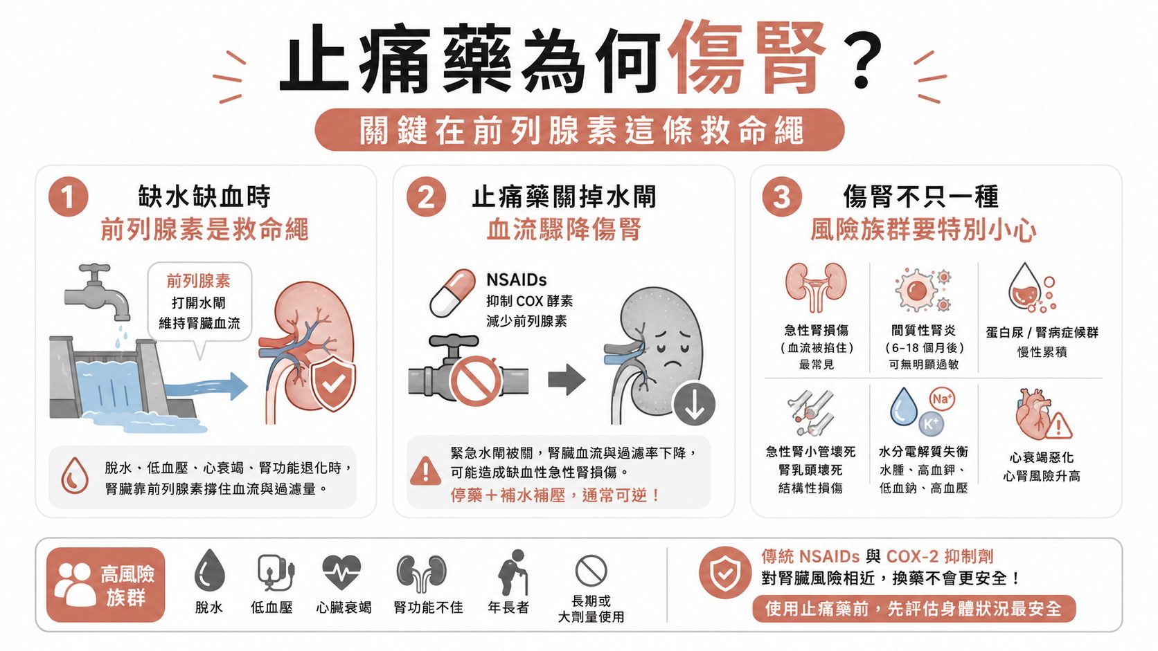 長期吃止痛藥傷腎是真的嗎?NSAIDs 怎麼搞壞腎臟、哪些人風險高、該怎麼用才安全