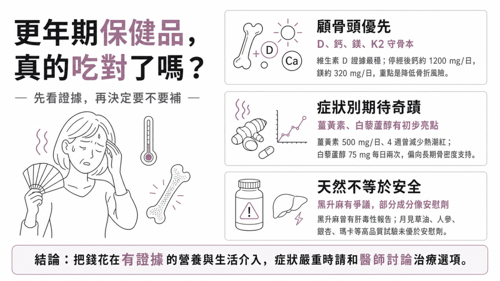 更年期前期狂冒汗、睡不好，保健品到底哪個有效？醫師用實證幫你分等級