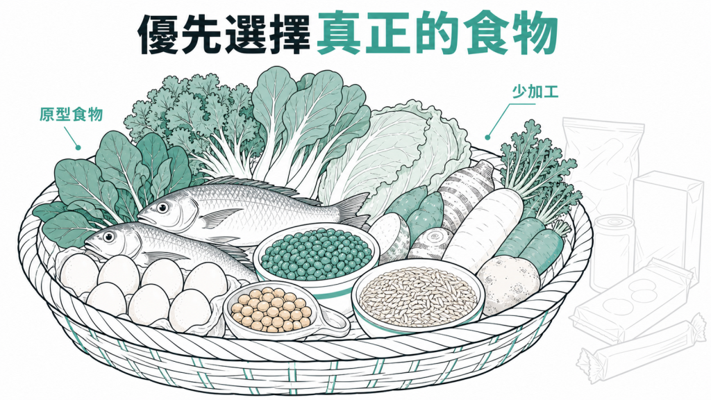 用原型食物取代高度加工食品