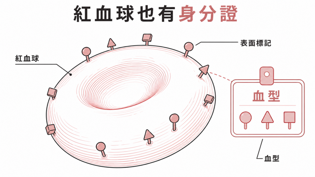 紅血球表面標記決定血型身分