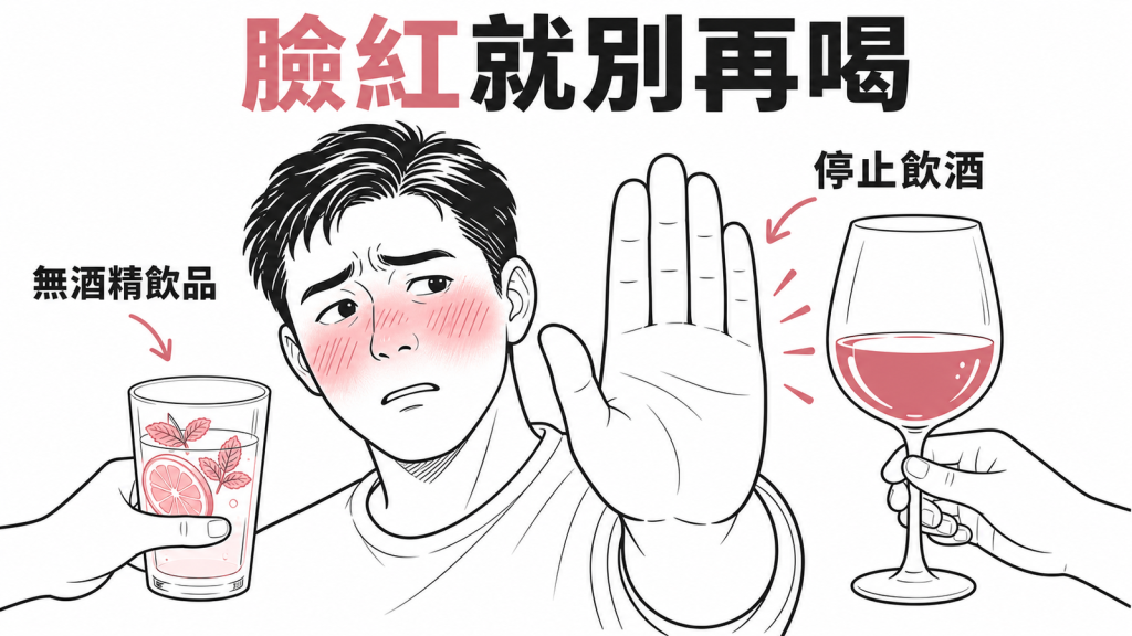 喝酒臉紅代表應停止飲酒並保護自己