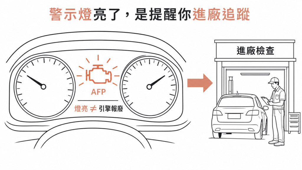 AFP如儀表板警示燈，提醒安排追蹤而非引擎報廢