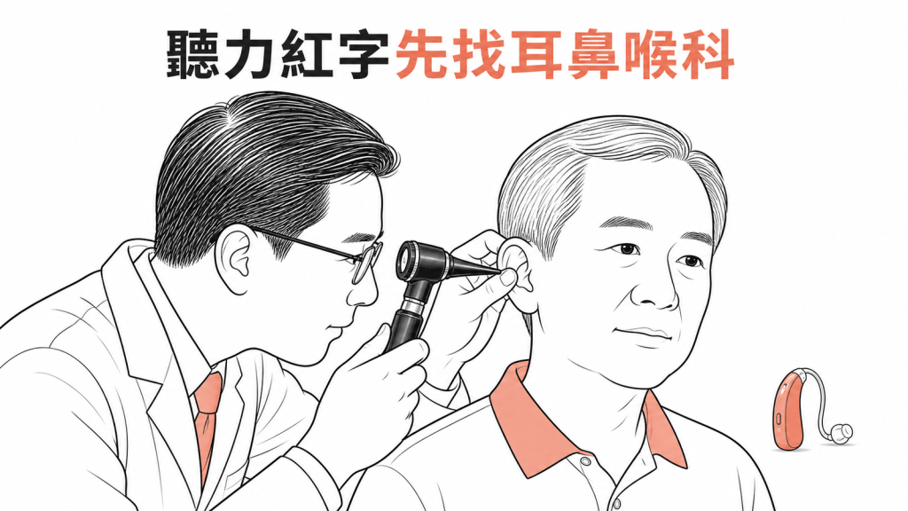 聽力紅字應由耳鼻喉科找出原因示意圖