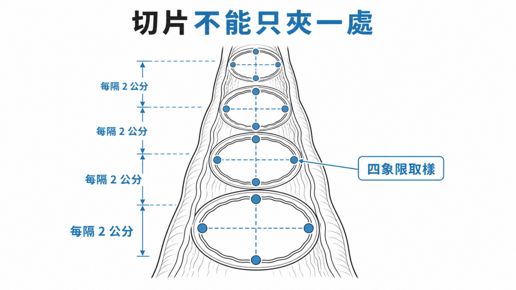 巴瑞特氏食道需每隔2公分四象限系統性切片