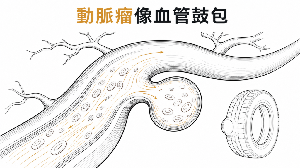 腦動脈瘤血管鼓包示意
