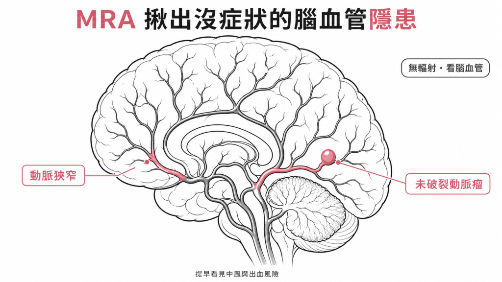 MRA無輻射看腦血管,揪出沒症狀的動脈狹窄與未破裂動脈瘤