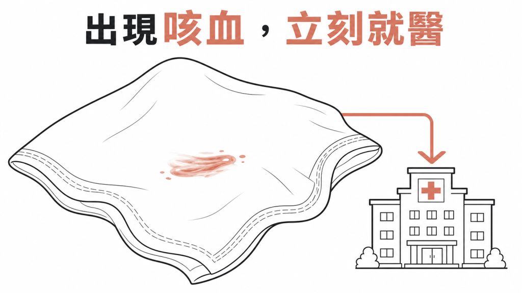 慢性咳嗽若出現咳血應立刻就醫