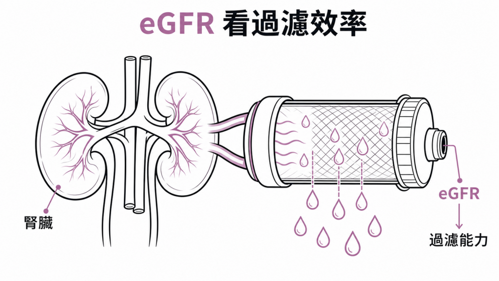 eGFR 反映腎臟的過濾效率