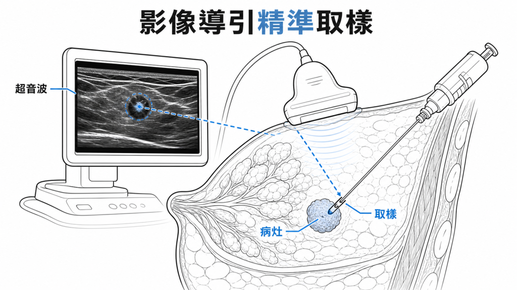 乳房粗針切片由影像精準導引
