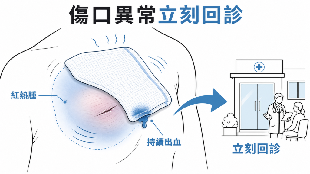 乳房切片後需留意傷口警訊