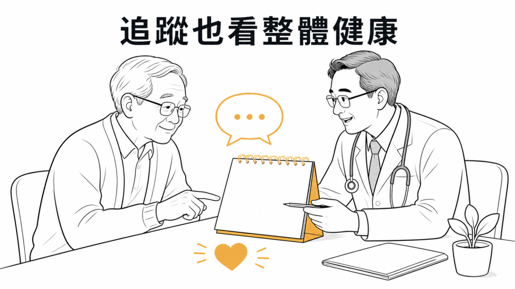 高齡者依整體健康與意願共同決定大腸鏡追蹤的衛教圖