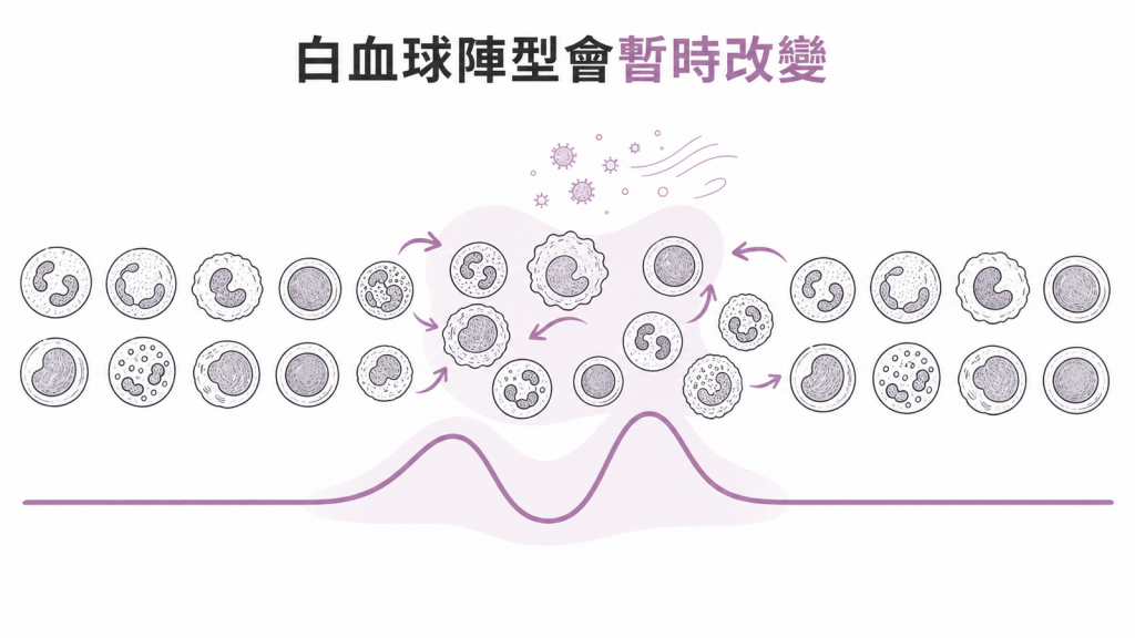 感冒使白血球與發炎指數暫時波動