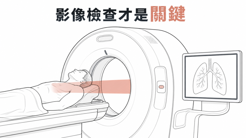 由醫師依風險安排肺部影像檢查的衛教圖