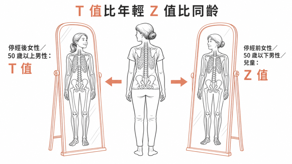 骨密度T值與Z值適用族群及比較對象