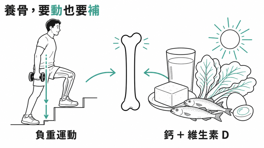 養骨的兩件事:負重運動與補充鈣質、維生素 D