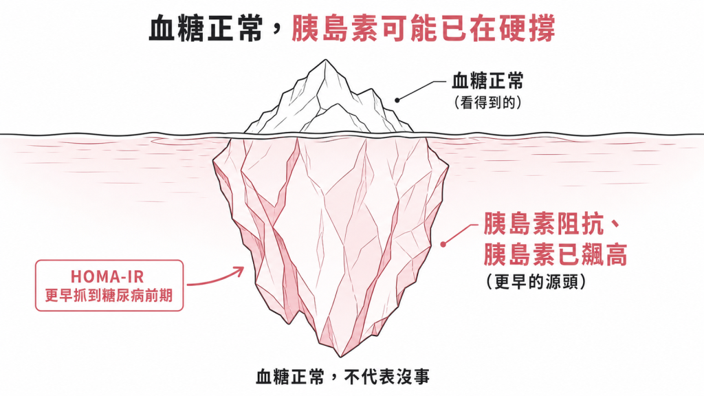 血糖正常不代表沒事，水面下的胰島素阻抗HOMA-IR更早抓到糖尿病前期