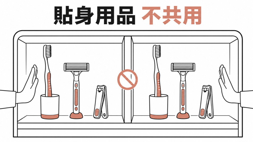 預防B肝需避免共用牙刷刮鬍刀與指甲剪