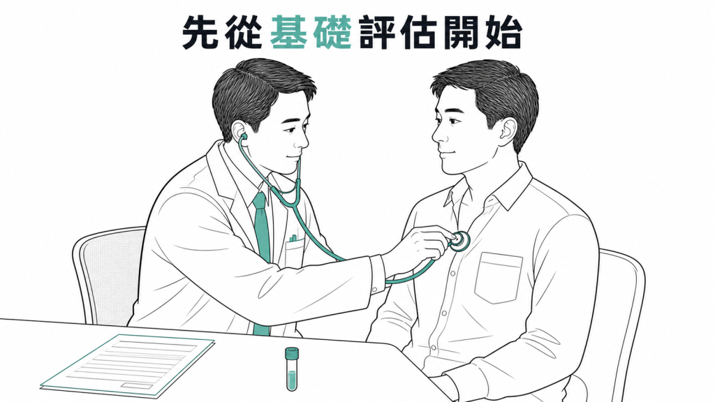 心臟評估先從病史理學檢查與基礎檢驗開始示意圖