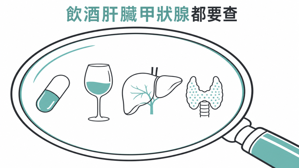紅血球變大需評估營養飲酒肝臟與甲狀腺原因的衛教圖