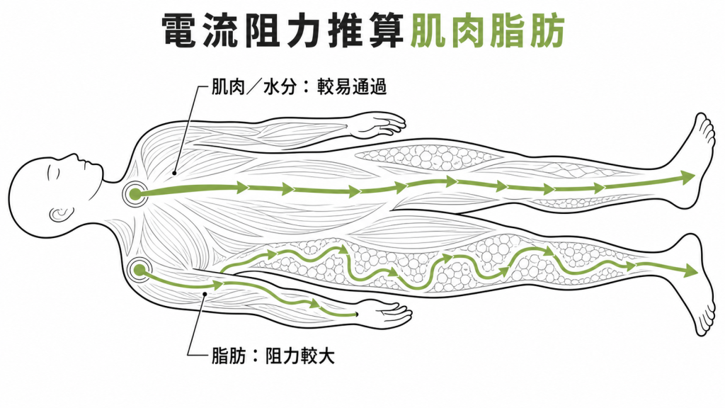 生物電阻抗以電流阻力估算肌肉與脂肪