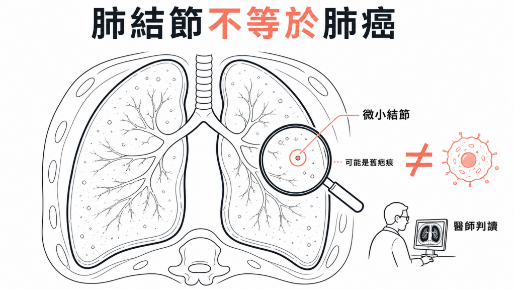 肺部微小結節不等於肺癌,需由醫師判讀