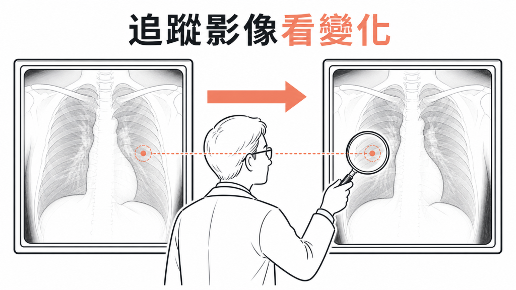 肺部影像追蹤變化示意