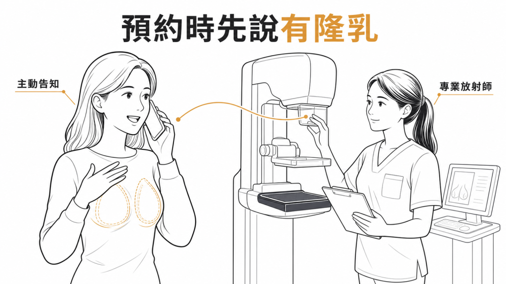 隆乳者預約乳房攝影時應主動告知植入物