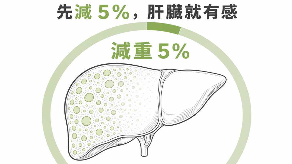 減去目前體重百分之五可明顯減少肝臟脂肪