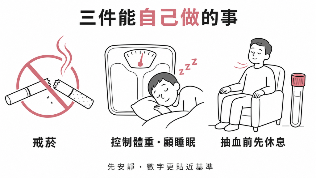 降低嗜中性球偏高三件能自己做的事：戒菸、控制體重顧睡眠、抽血前先安靜休息
