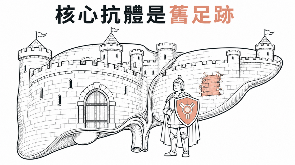 B型肝炎核心抗體單獨陽性常代表過去感染留下的免疫足跡