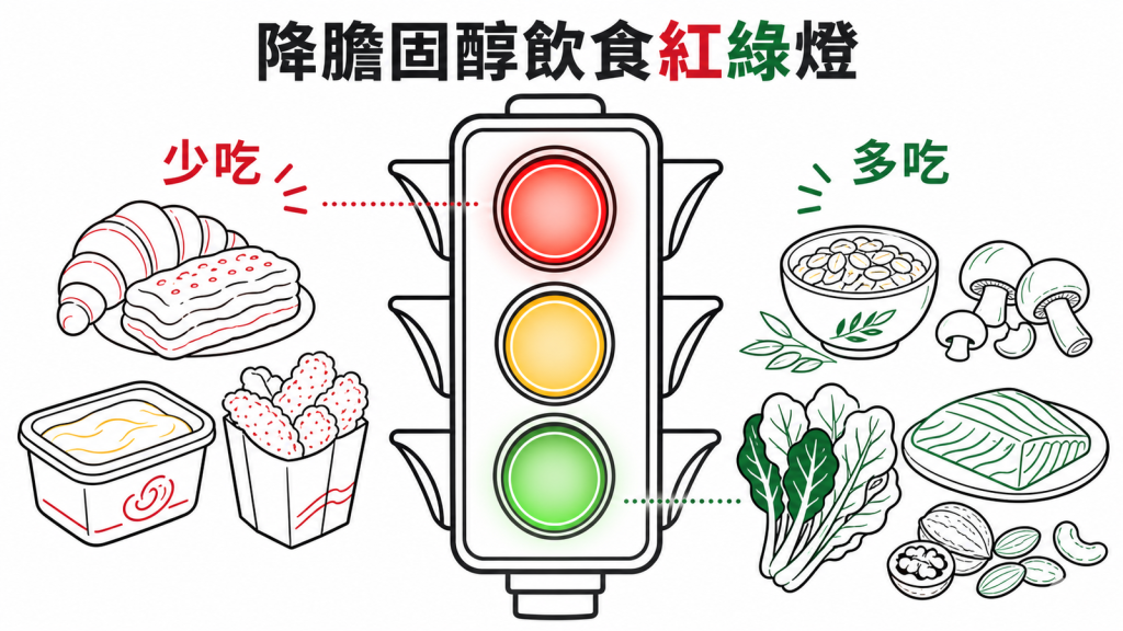 降膽固醇飲食紅綠燈：少吃反式脂肪炸物，多吃燕麥蔬菜好油