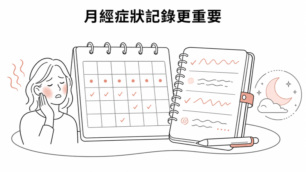 記錄月經週期與熱潮紅比單次抽血更有用的衛教圖