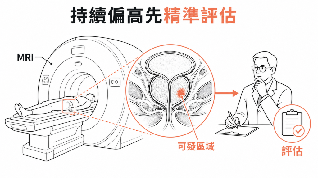 PSA 持續偏高可先用 MRI 評估