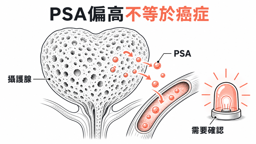 PSA 偏高只是警訊不等於癌症