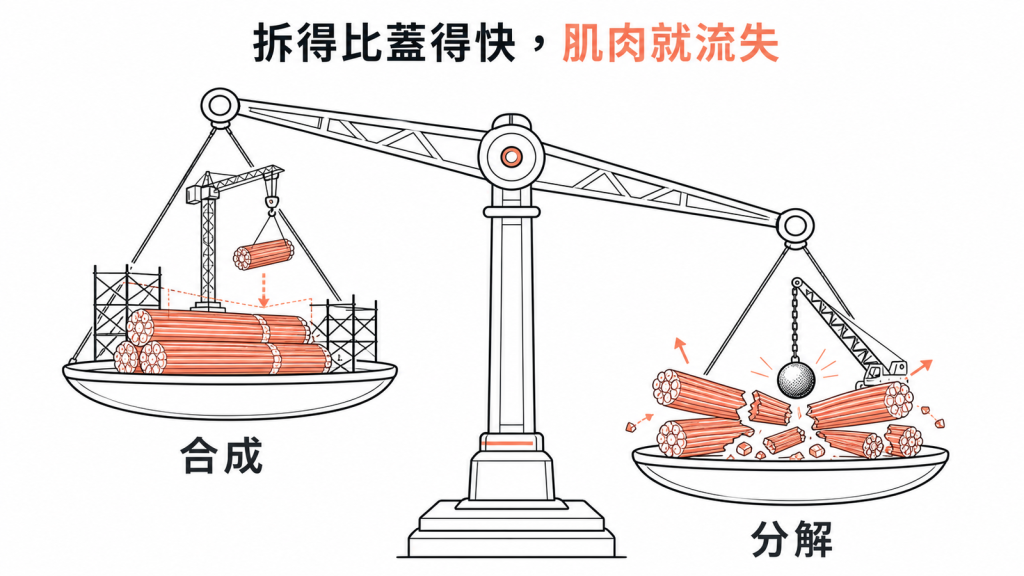 肌肉分解快過合成時會逐漸流失