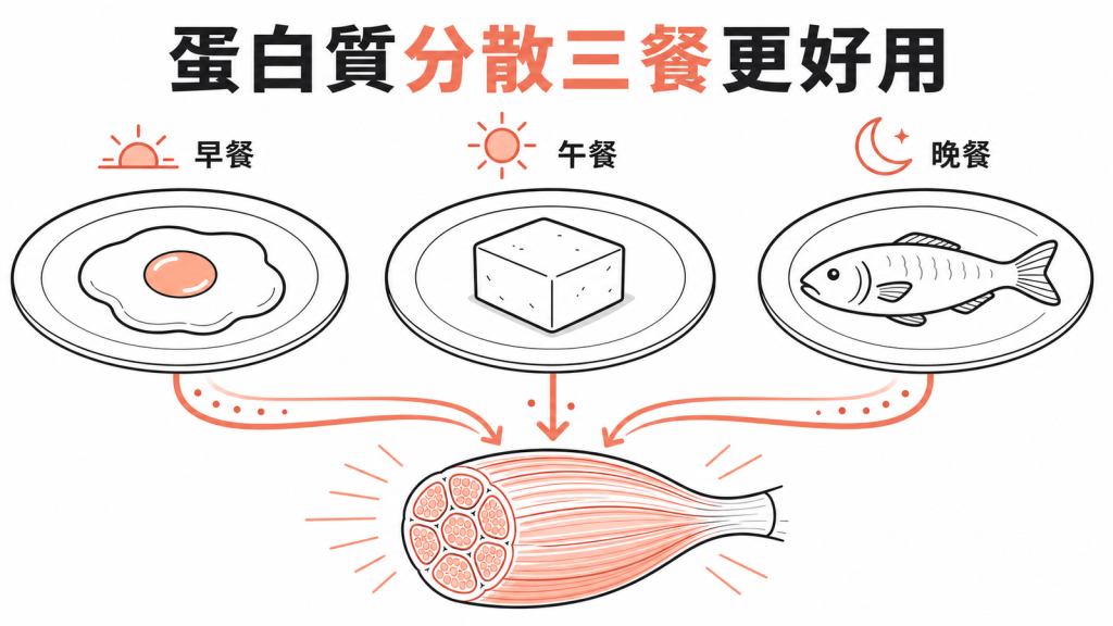 蛋白質平均分散三餐有助持續提供肌肉合成原料