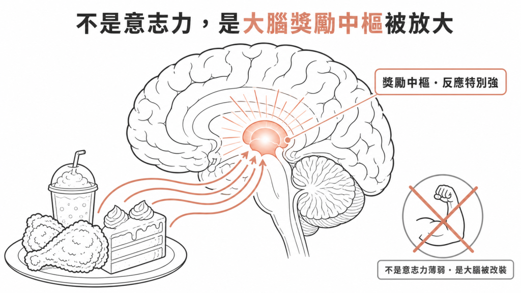 睡不夠特別想吃高熱量食物不是意志力薄弱而是大腦獎勵中樞反應被放大