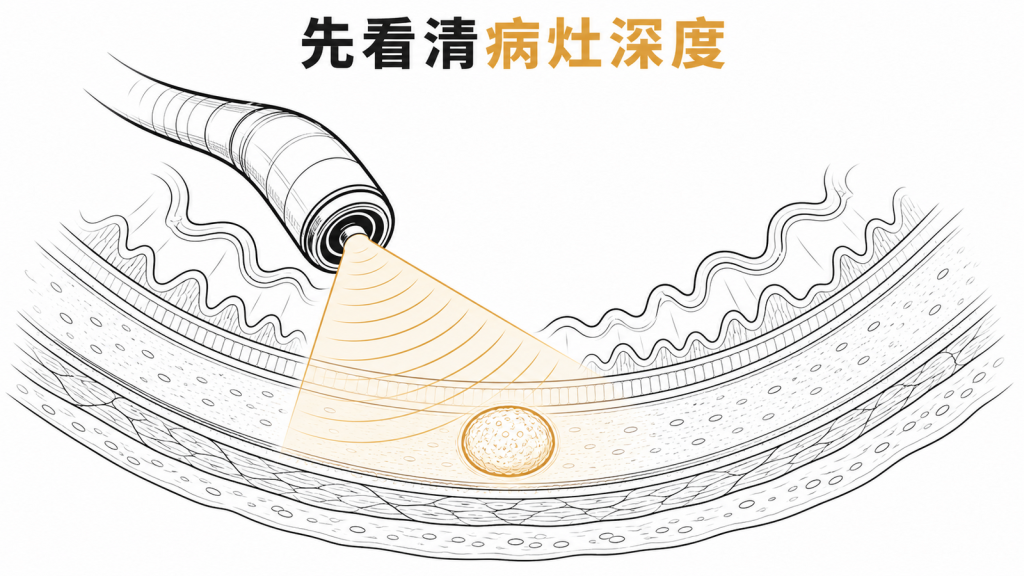 內視鏡超音波辨認大腸黏膜下腫瘤所在深度與層次