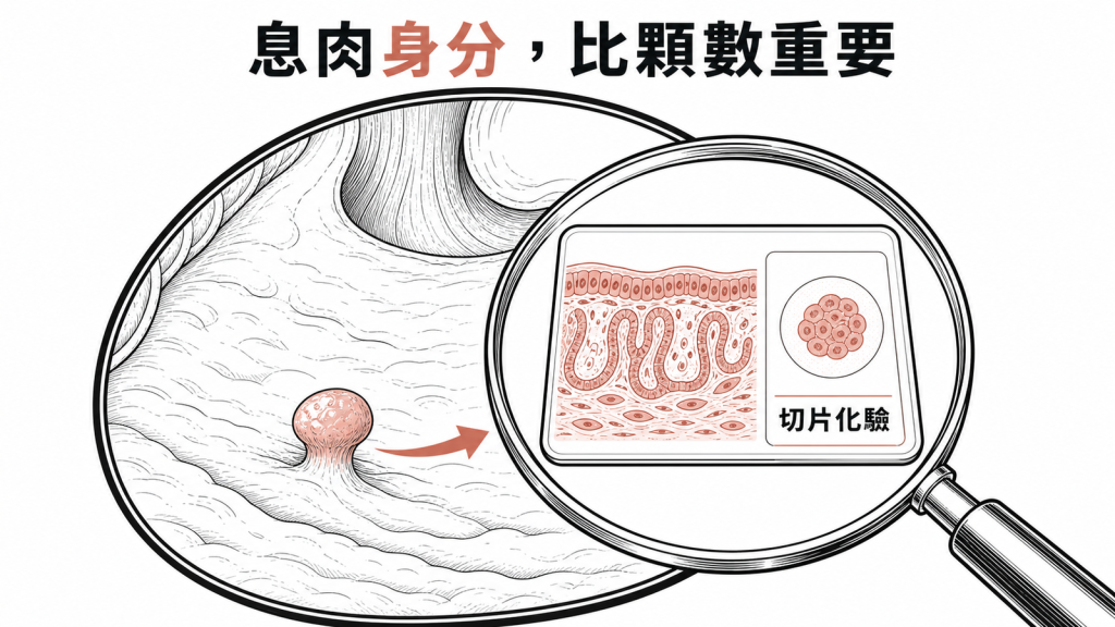 胃息肉重點在病理類型而非數量線稿圖