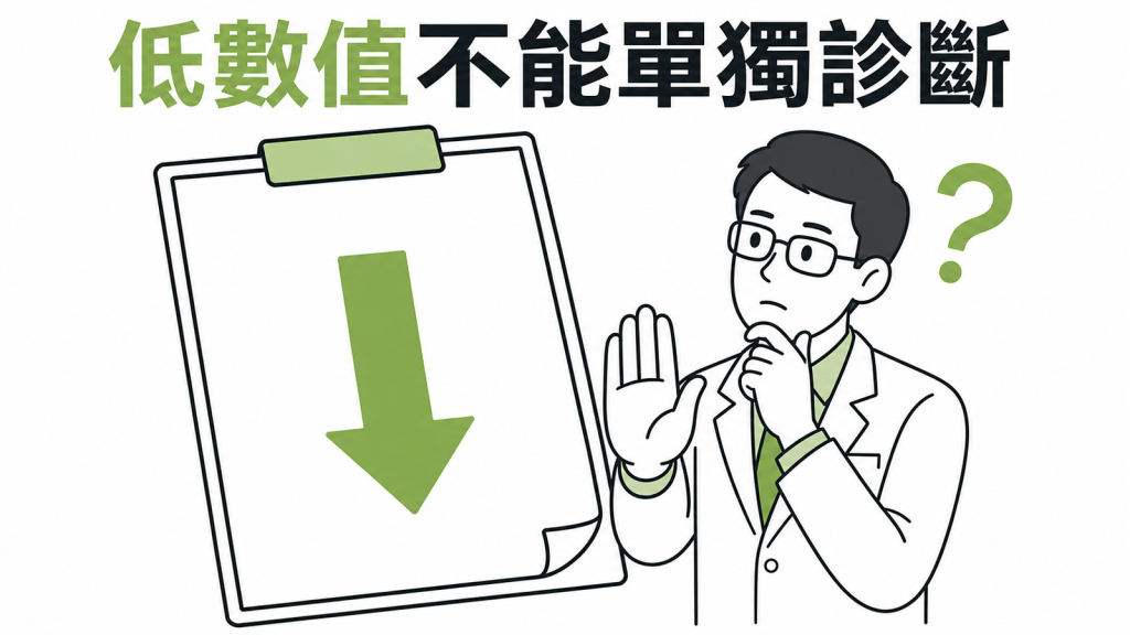 睪固酮低數值判讀示意