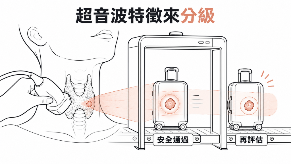 TI-RADS 依超音波特徵評估結節風險