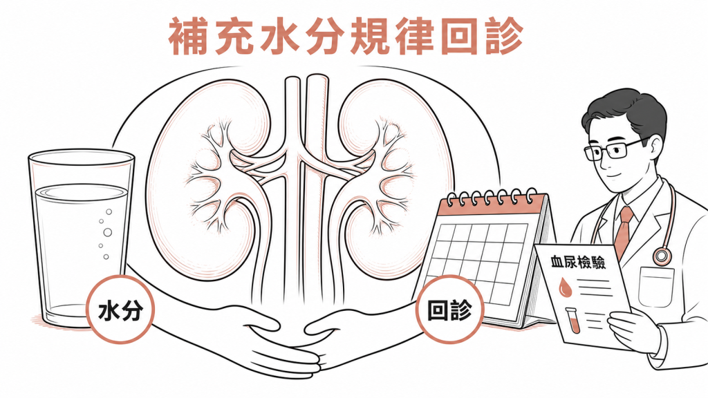 使用猛健樂護腎仍需注意水分與規律回診
