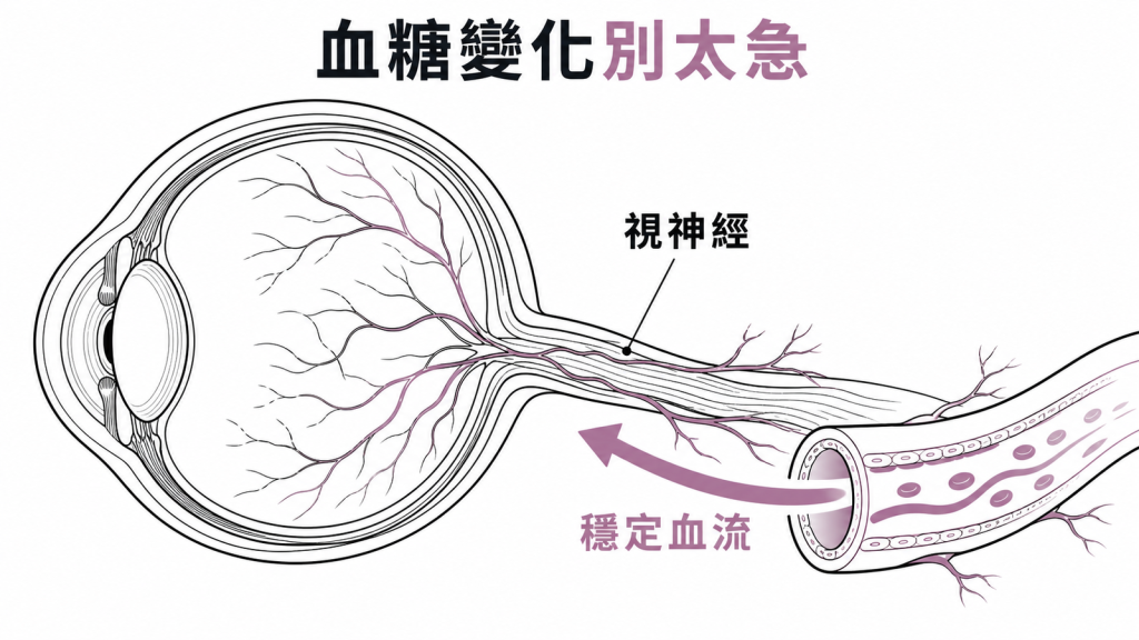 血糖快速變化可能影響視神經血流