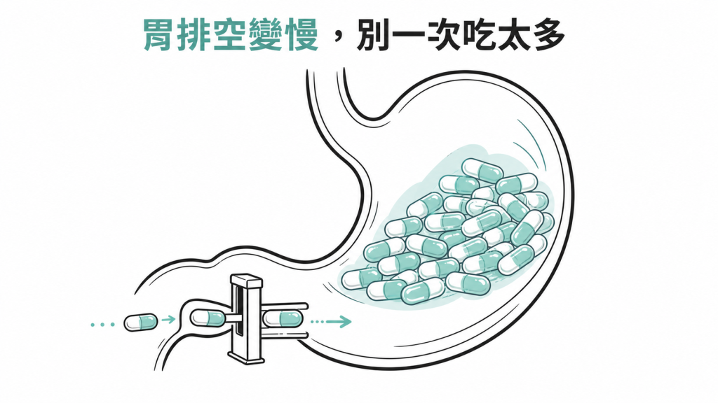 Tirzepatide 延緩胃排空，保健品一次吃太多易不適