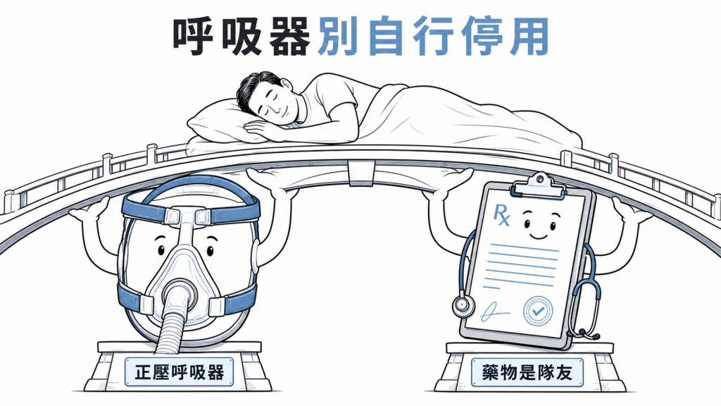 藥物是隊友,正壓呼吸器不可自行停用