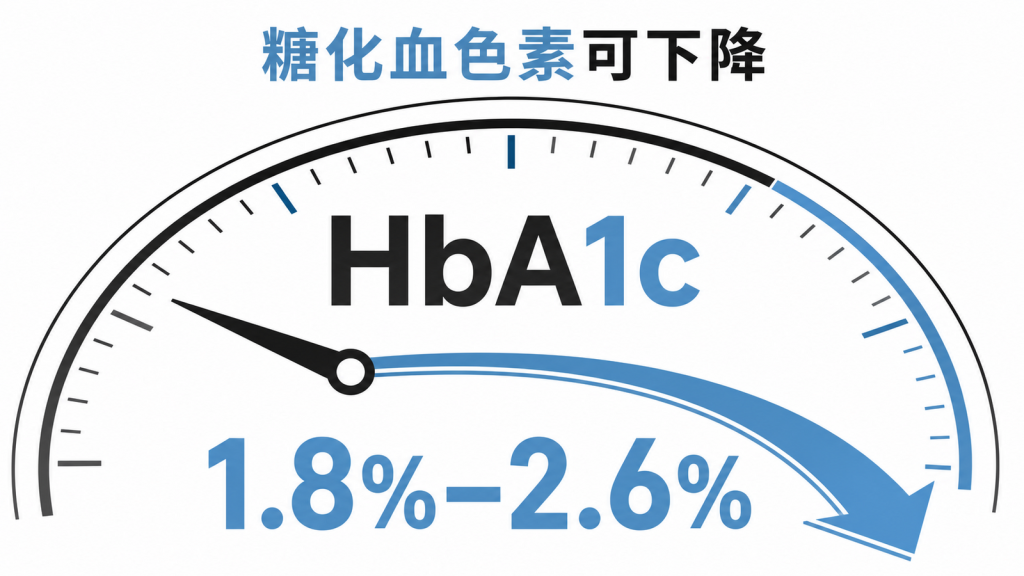 猛健樂糖化血色素下降幅度示意