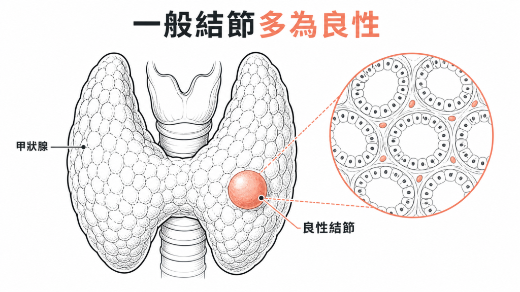 一般甲狀腺結節多為良性